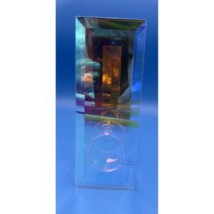 Modern Iridescent Beveled Art Glass Napkin Holder / Letter Organizer Desk Decor
